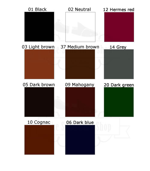 Shoe Dye Colour Chart