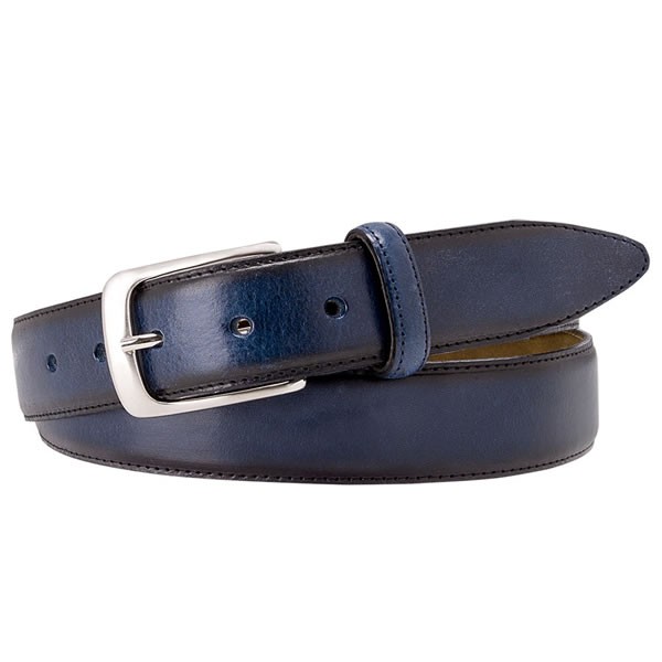Navy polished Leather Belt By Profuomo - Belts - Style Accessories ...