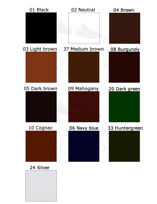 saphir shoe dye colour chart