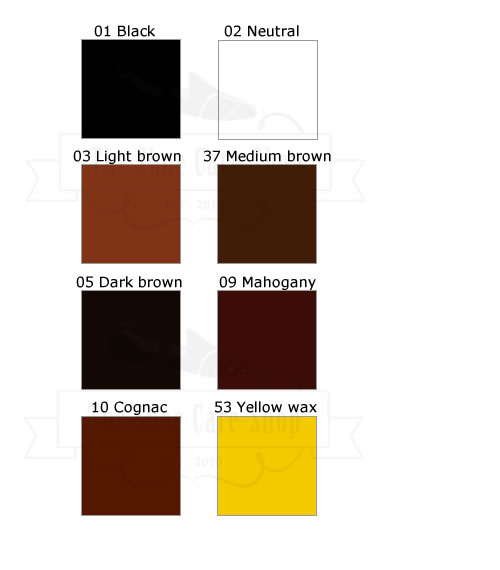 saphir shoe dye colour chart