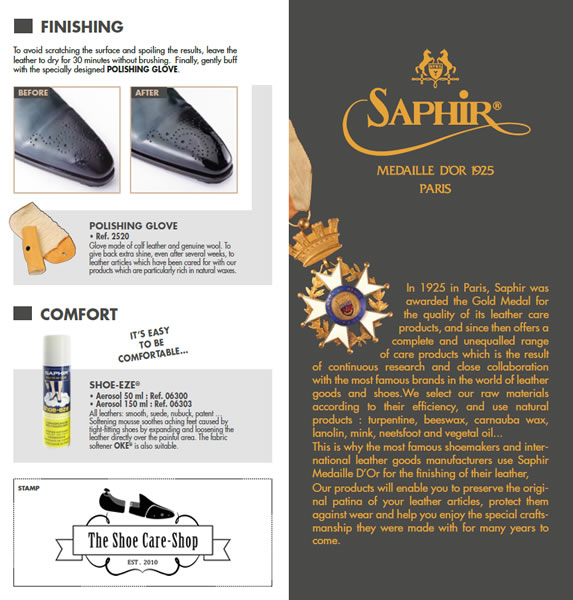 Saphir Maintenance Guide Shoe Shine Instructions The